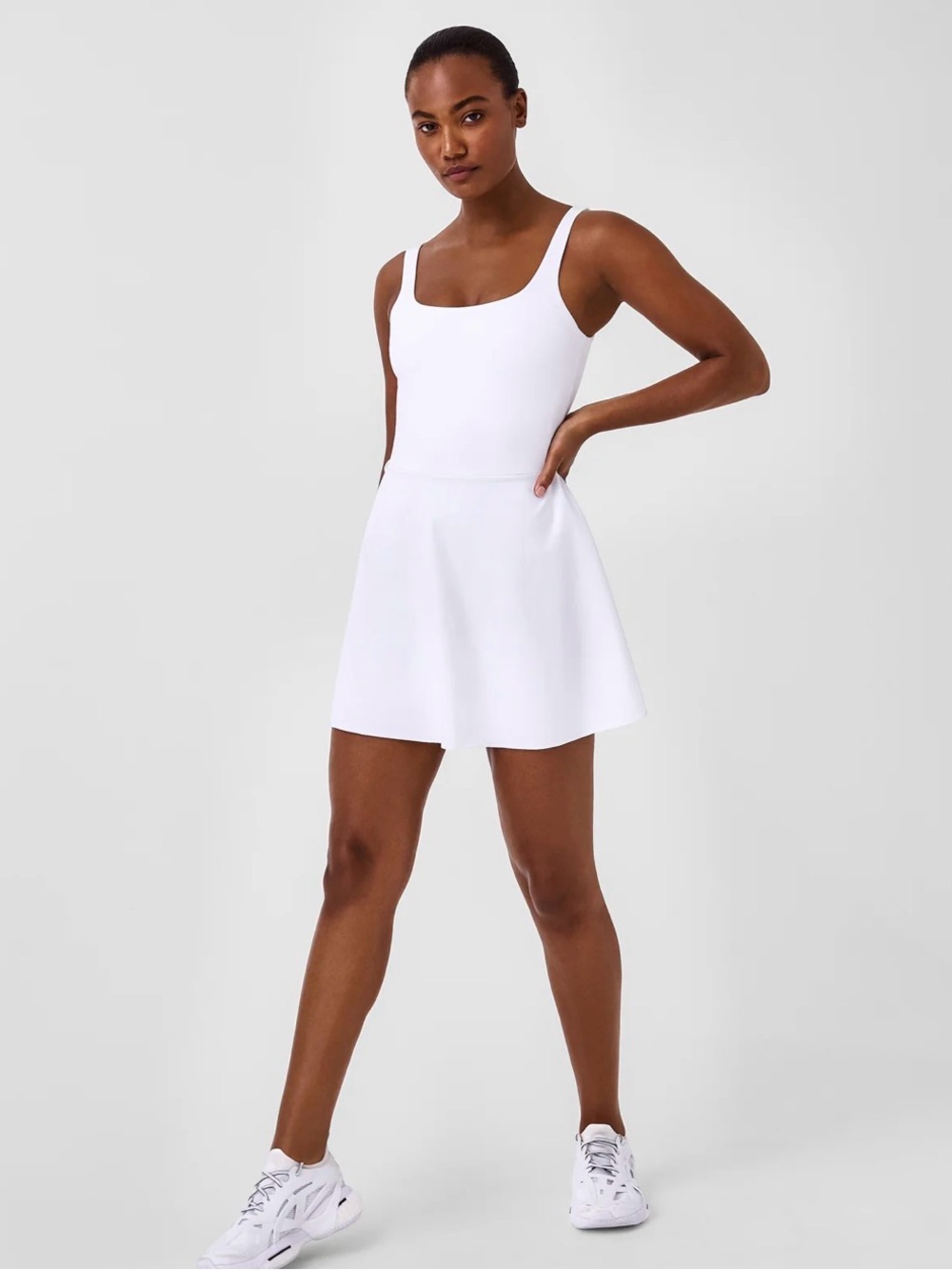 SPANX The Get Moving Square Neck Dress White M